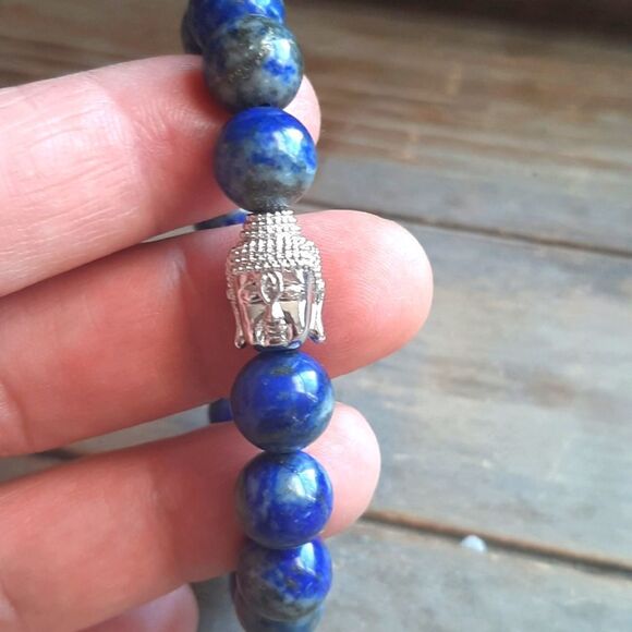 Wicked Treasures Jewelry - Lapis Lazuli Buddha Stretch Bracelet